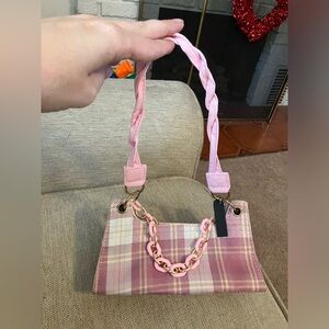 Pink checkered mini purse